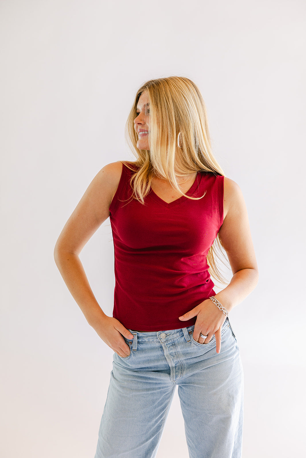 Burgundy Angle Tank