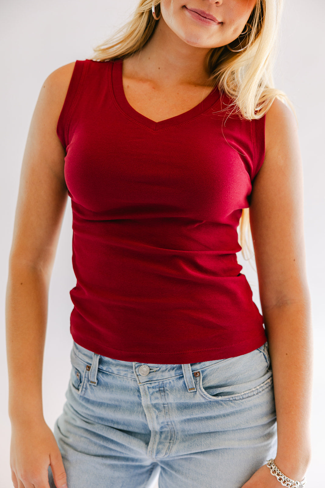 Burgundy Angle Tank