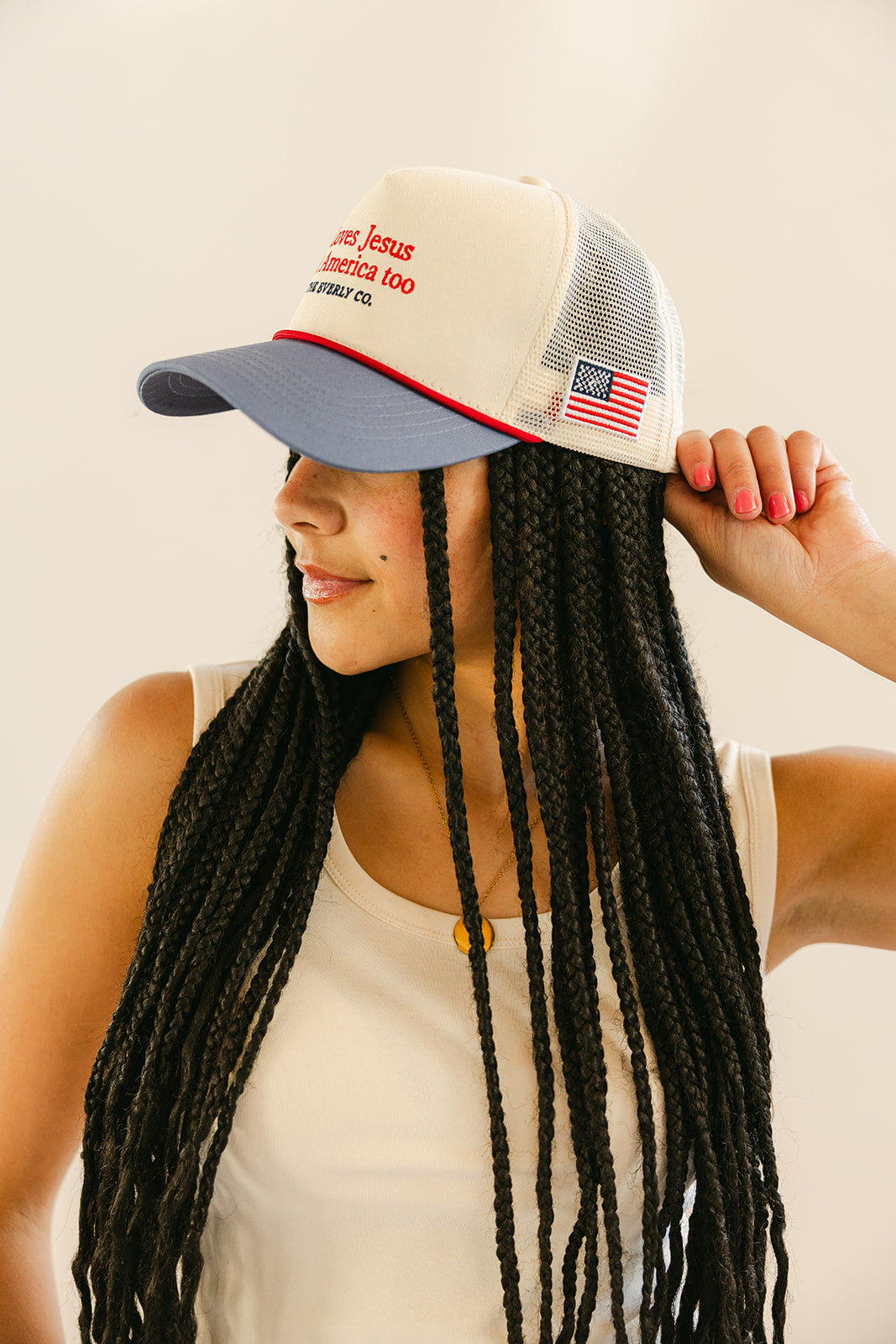 Loves Jesus & America Too Trucker Hat
